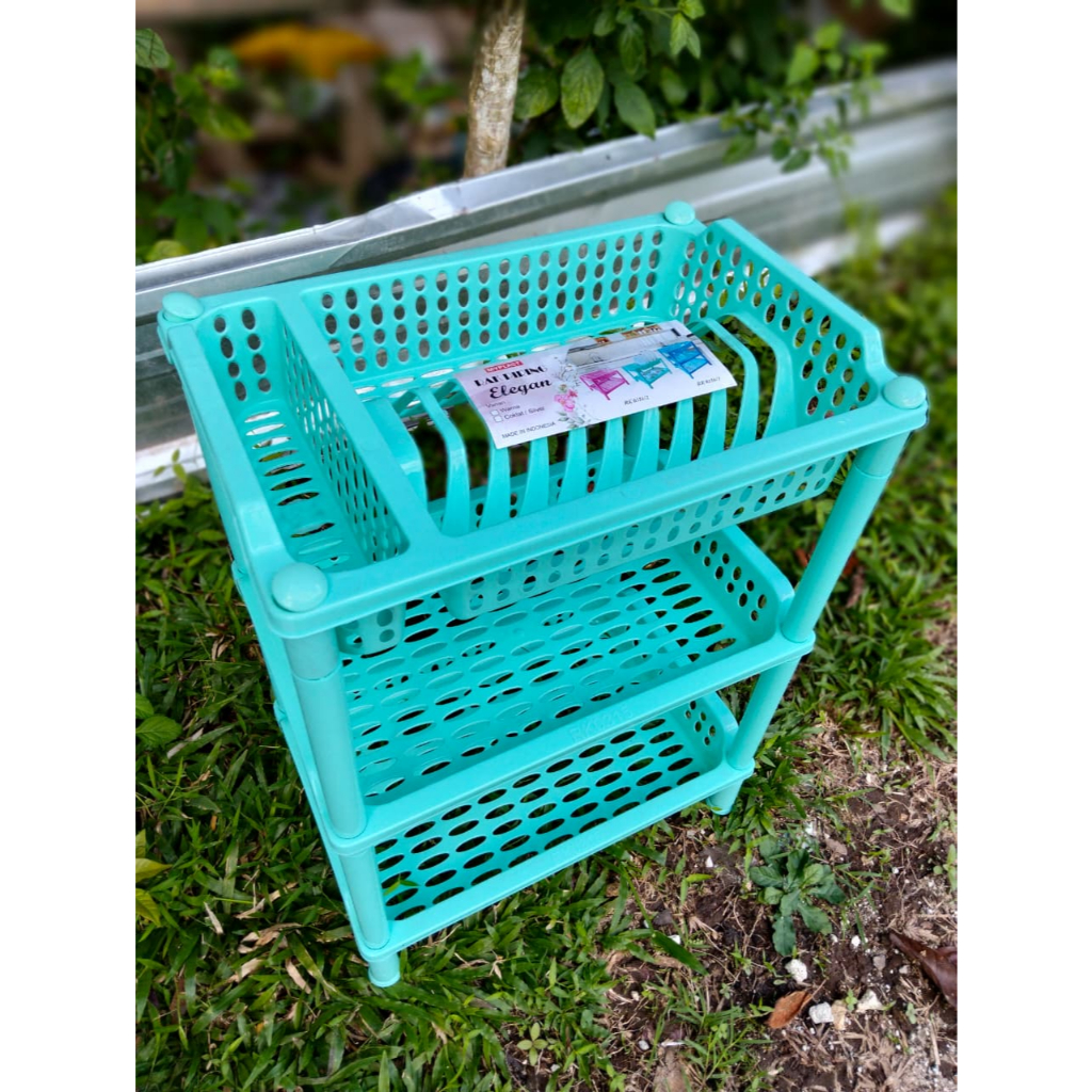 Rak Piring Plastik MyPlast 3 Susun Rak Piring Warna Rak Piring Susun Serbaguna Rak Mangkuk Plastik T