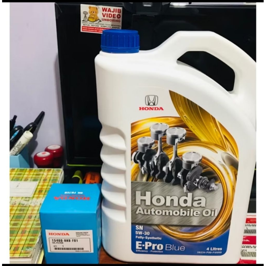 oli mobil honda epro blue 5W-30 galon 4L paket filter oli mobilio brio jazz rs freed crv brv jazz ci
