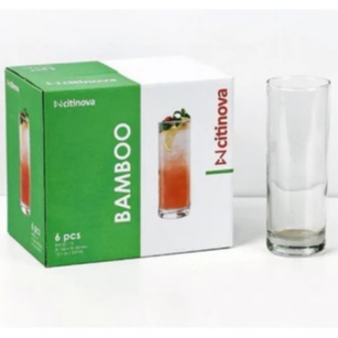 Gelas Citinova Bamboo Gelas High Ball Vas Bunga Kaca Tinggi Glass Cup Bamboo 345 ml Gelas Resto