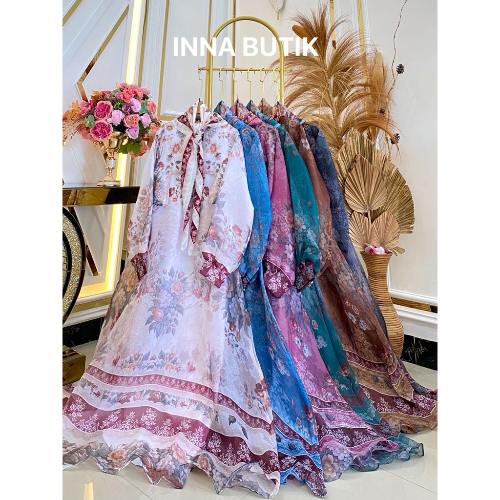 GAMIS EDISI LEBARAN SET HIJAB By INNA BUTIK