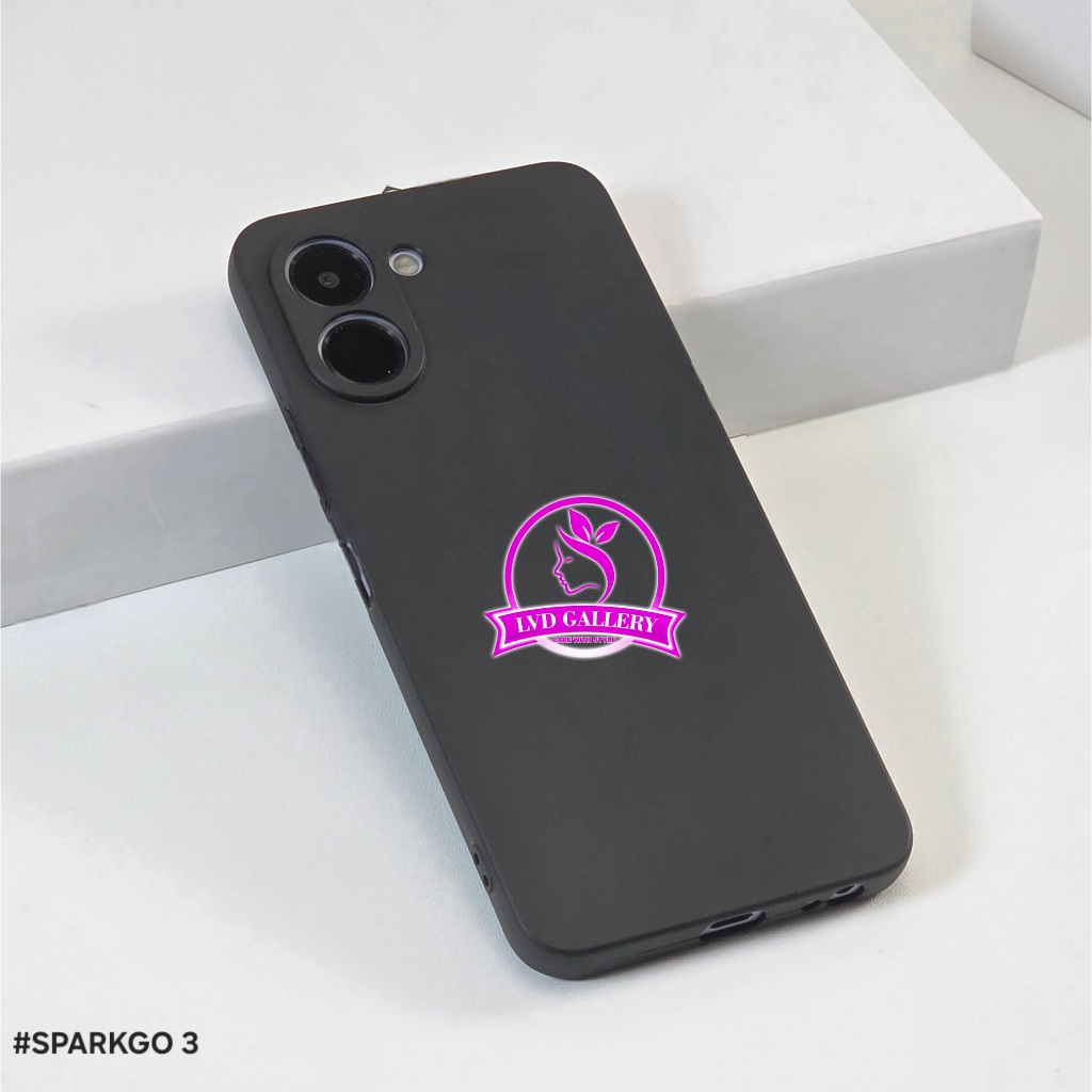 Tecno Spark GO 3 Tecno Spark GO 1 liquid Silicone / Macaron Square Color Black Case Tecno Spark GO 3
