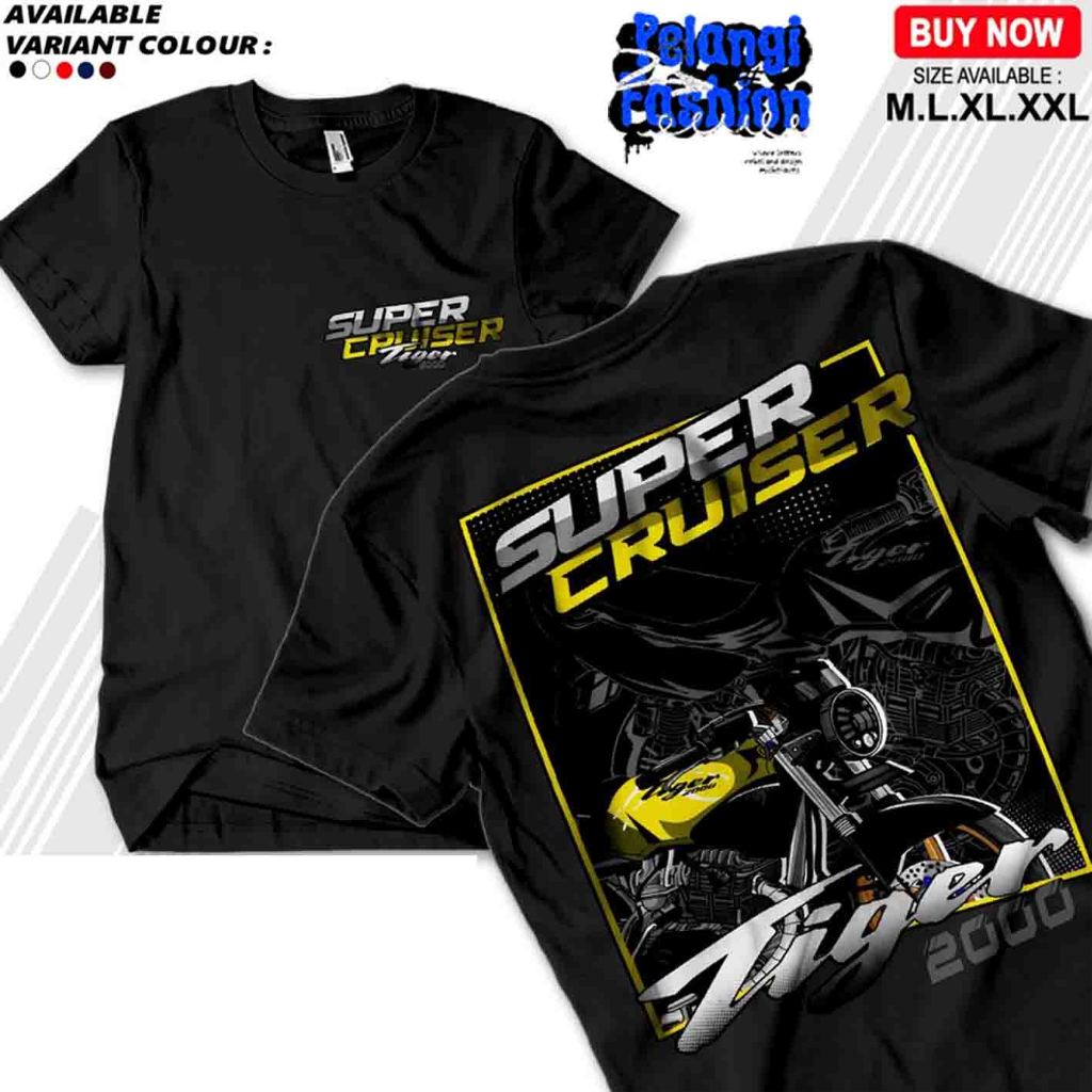 Baju Kaos Atasan Pria Cowok Honda Tiger Gank Lama Tilam Tilas Super Cruiser Supercruiser Herex Herek
