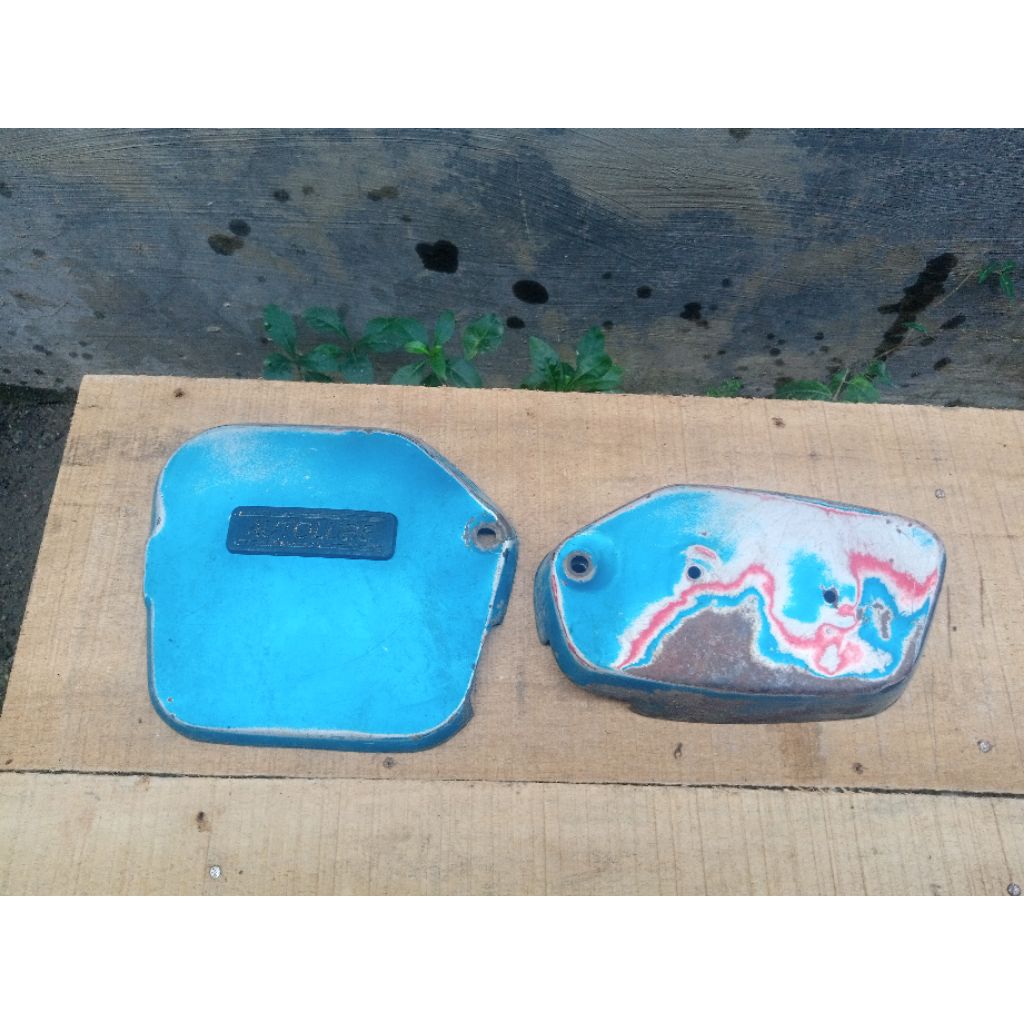 cover aki kanan kiri yamaha v80 original warna biru