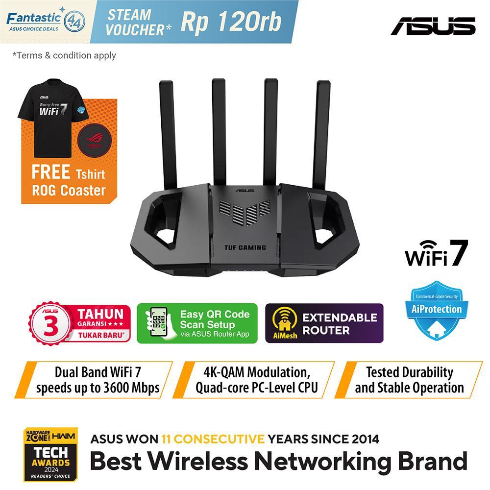 ASUS TUF Gaming BE3600 Dual Band WiFi 7 Gaming Router
