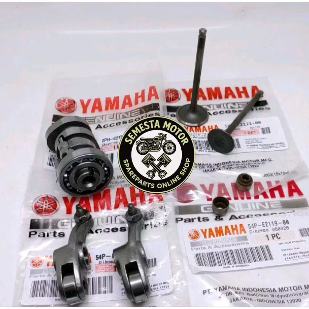 Paket 4,Aitem Komplit Noken as 2PH Plus Platuk Klep Plus Klep Set Plus Seal Klep YAMAHA MIO M3 MIO S