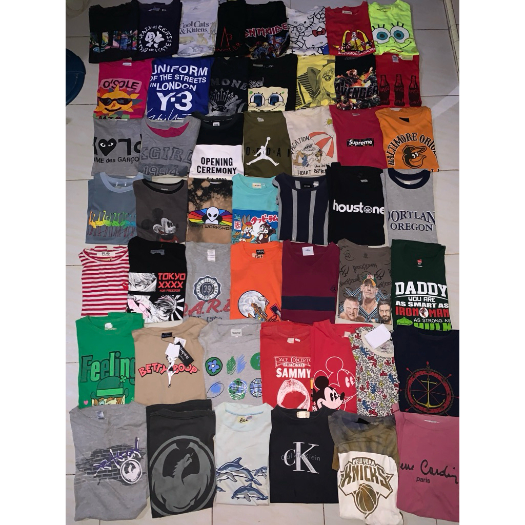 Borongan kaos full katun. Art streetwear brand