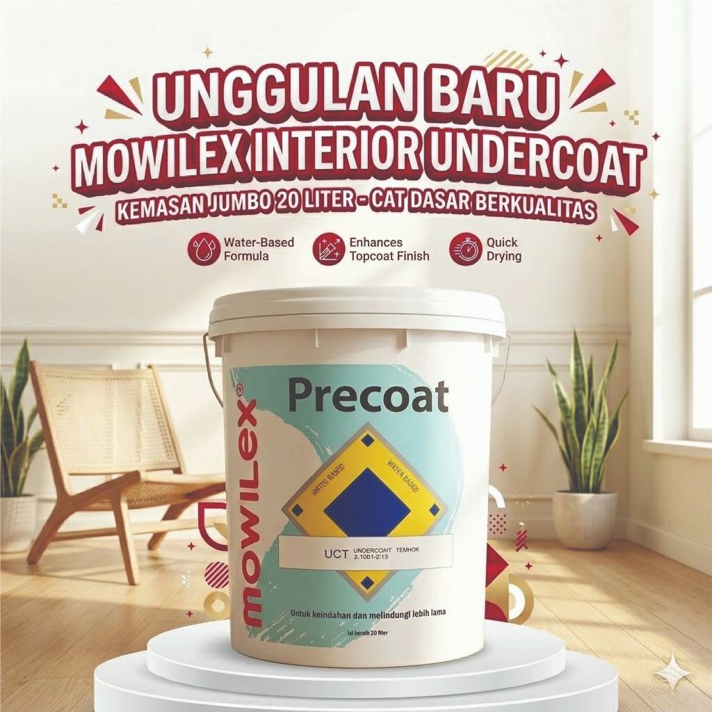 Cat Dasar Tembok Mowilex Precoat Undercoat UCT 20L Pail - Interior & Eksterior Anti Alkali