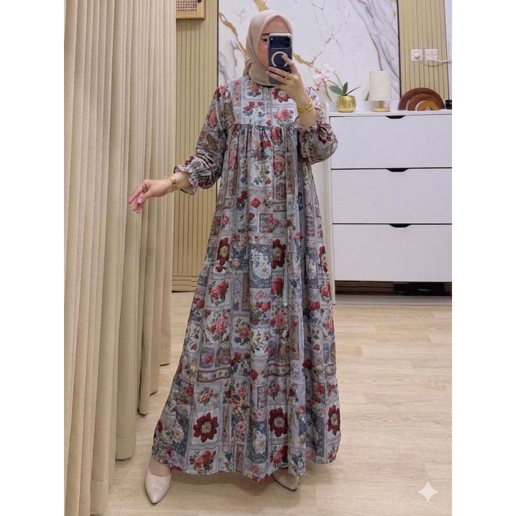 Gamis kekinian home dress busui friendly