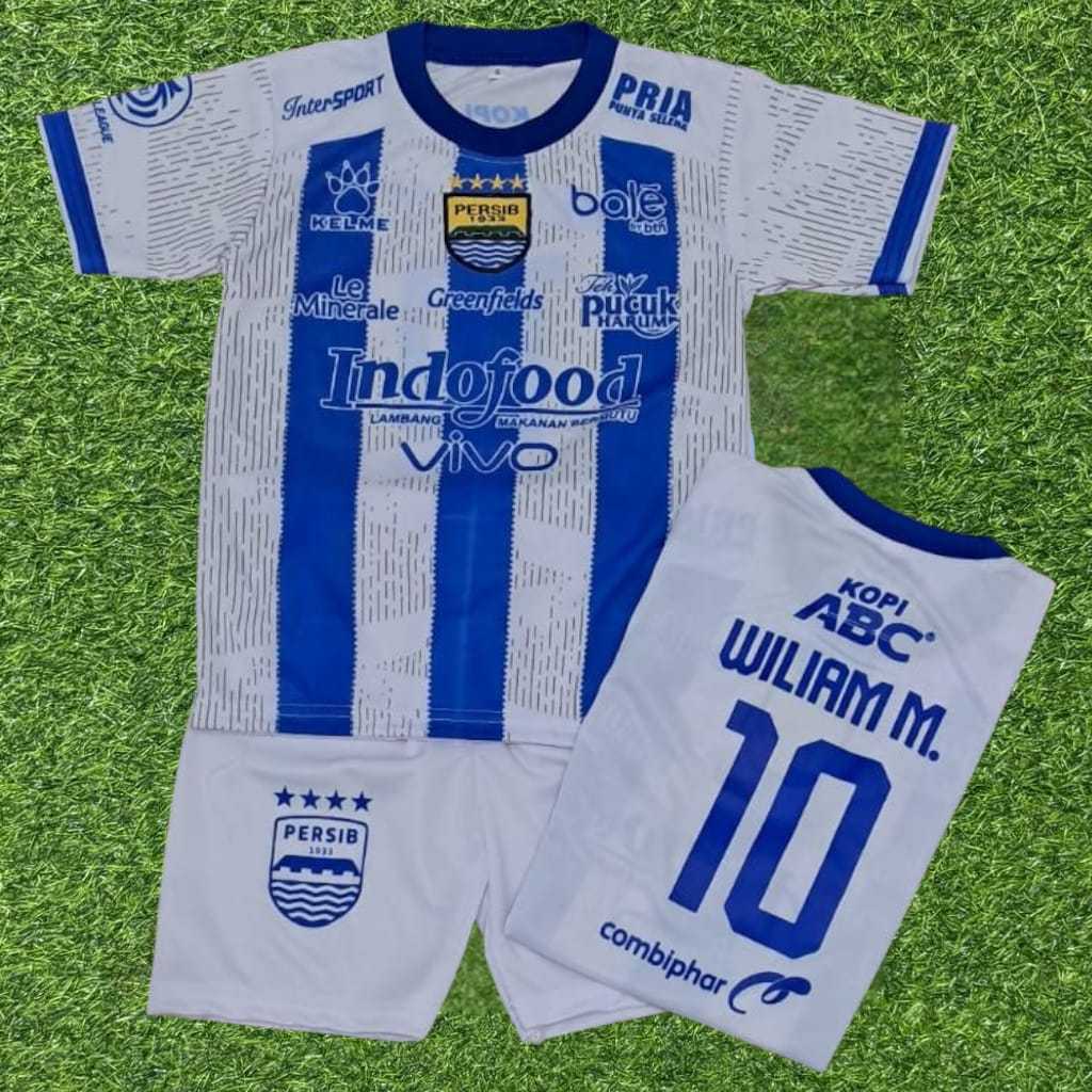 SETELAN JERSEY TIM BOLA ANAK LAKI LAKI DAN PEREMPUAN  BAJU BOLA ANAK PERSIB BANDUNG USIA 1-14 TAHUN 