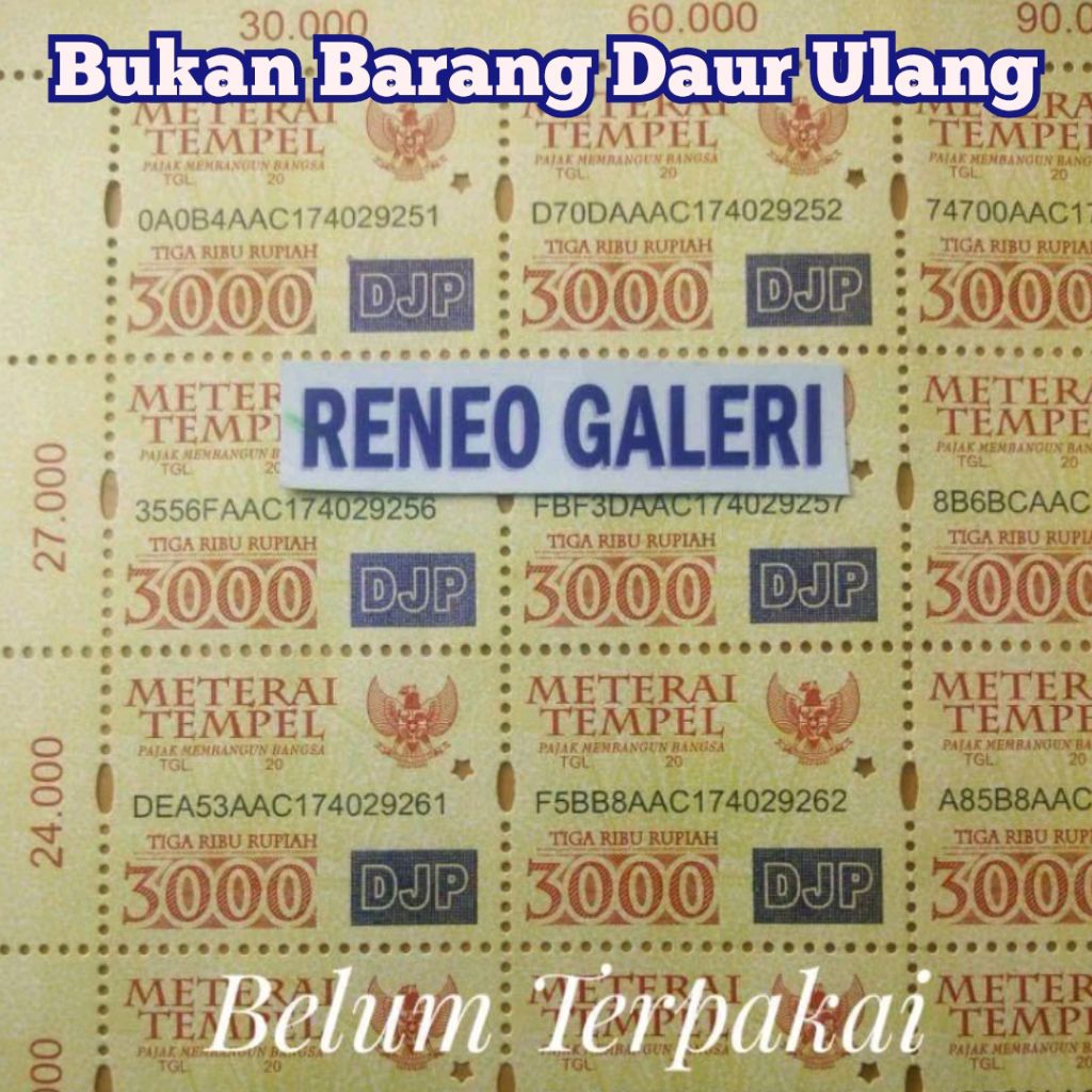 1 Pcs Meterai Tempel 3000 Rupiah Tahun 2010 2011 2012 2013 2014 Lama kuno materai matrai Asli origin