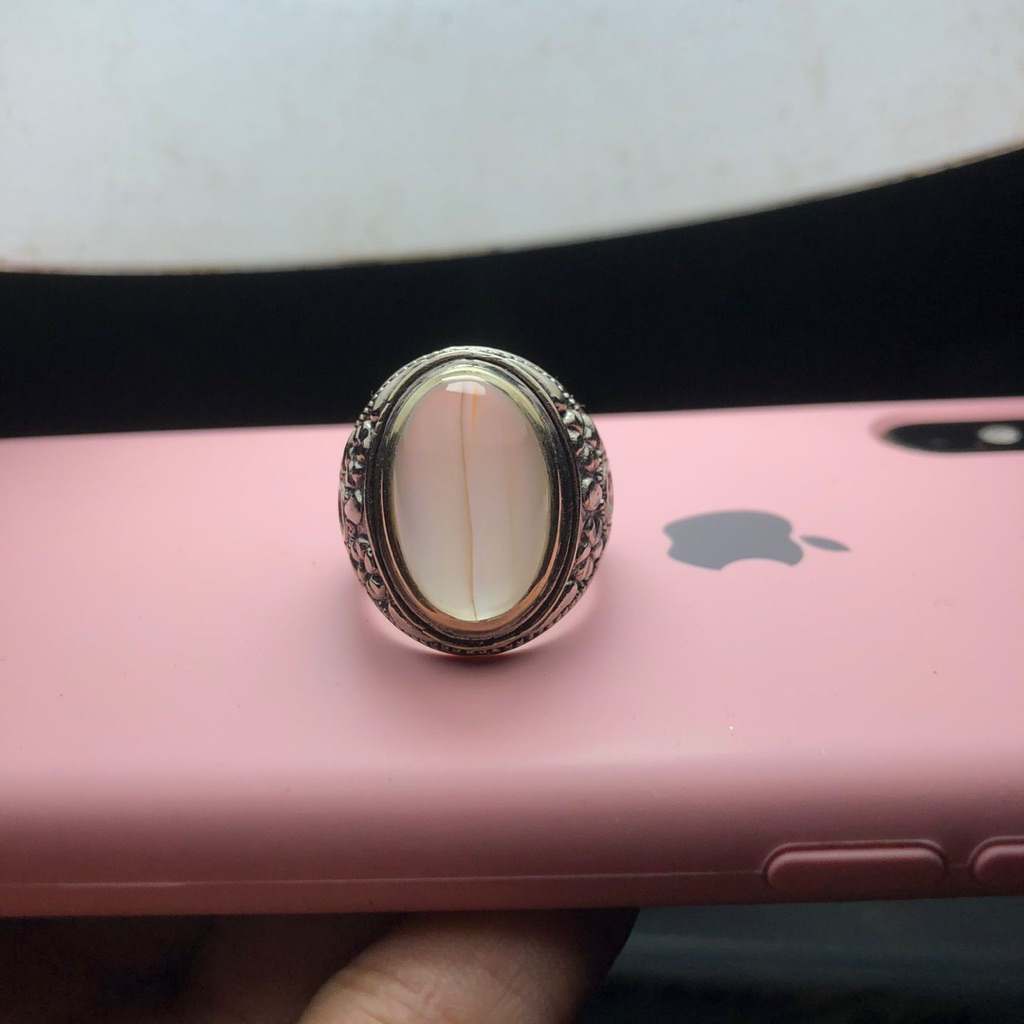 Cincin Batu Alami Delima Bening 2 Arah Asli Kalimantan