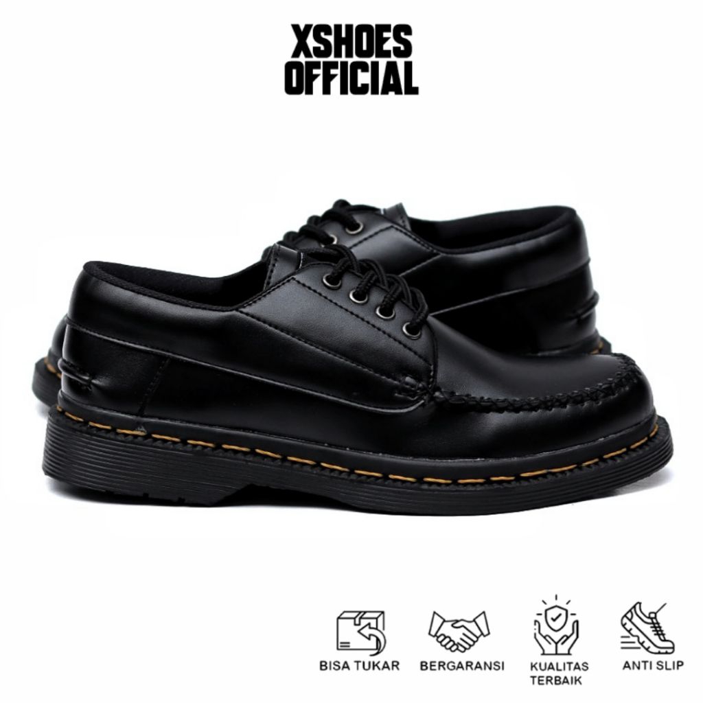 Sepatu Docmart Pria Formal Pantofel Kerja Hitam Kulit Pria