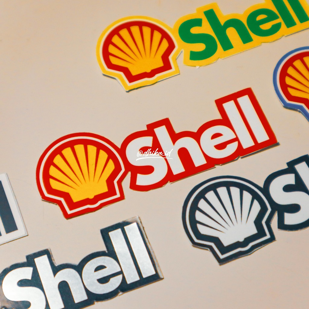 Sticker Stiker Cutting Logo Bensin Oli Mobil Motor Shell