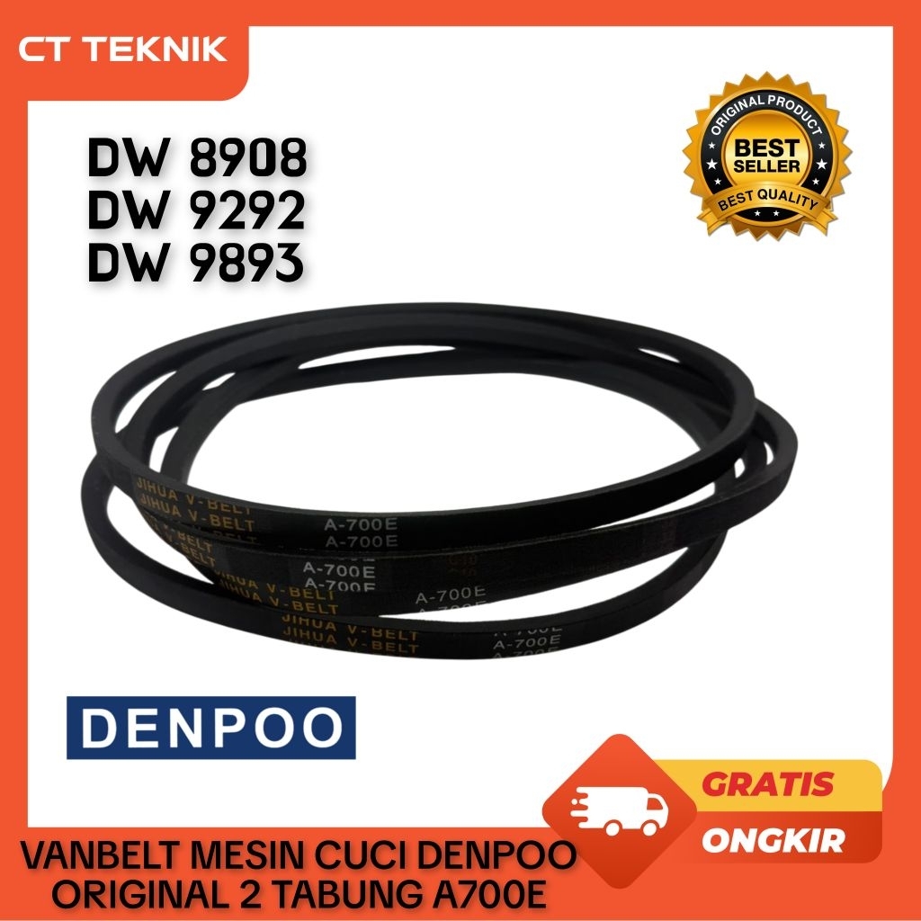V Belt Vanbelt DENPOO A 700E 8 Kg DW 8908 9292 9893 Fanbelt A700E Tali Gearbox Mesin Cuci 2 Tabung