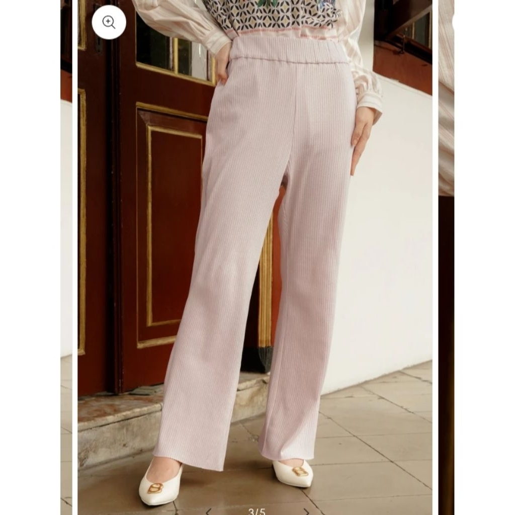 REVERIE KNIT PANTS DUSTY PINK S NEW BENANG JARUM