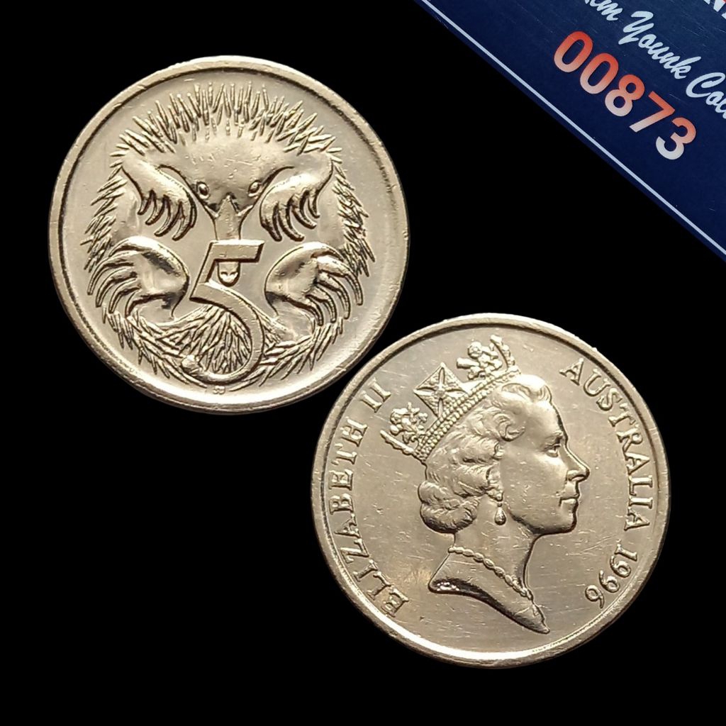 UKA096Coin 5 Cent (Australia) Potret Elizabeth II Thn 1996 Detail Sesuai Difoto