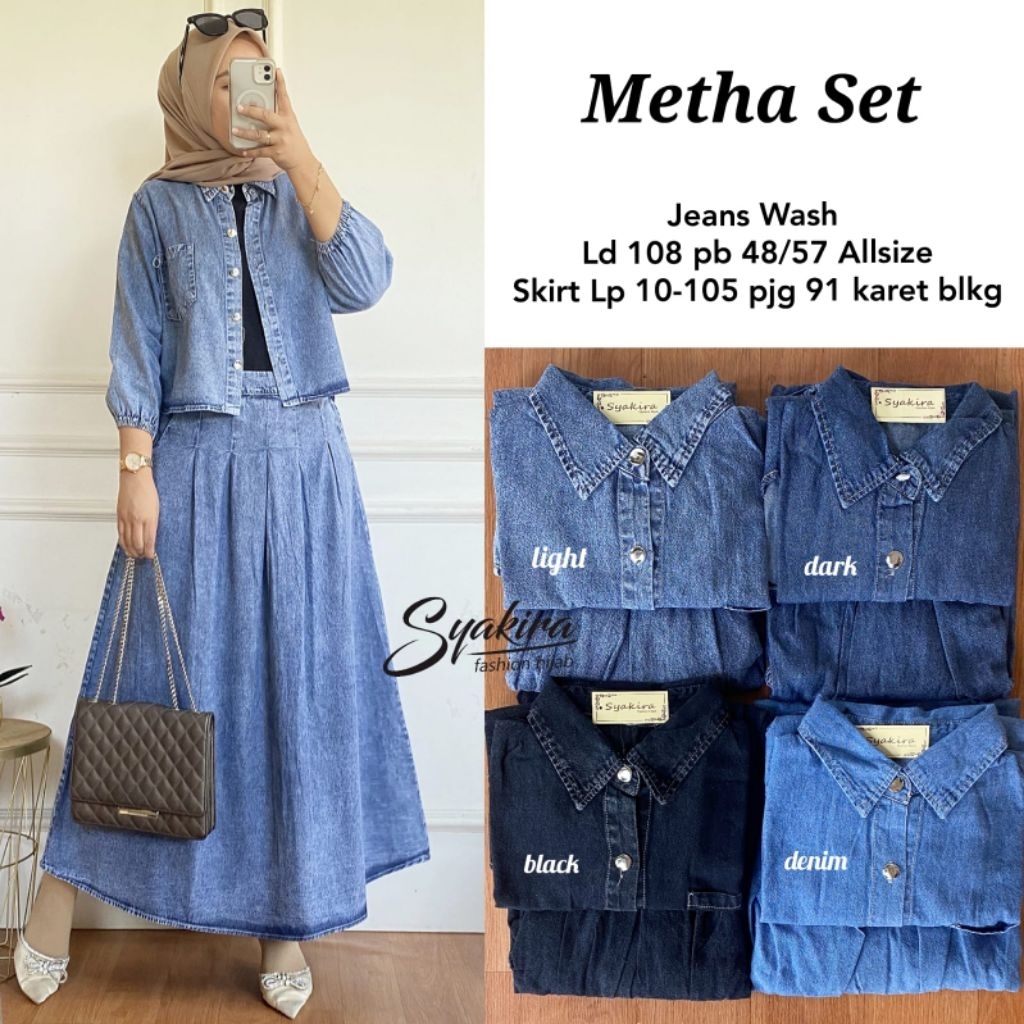 JESICA // DELINA // METHA // ZOYA SET // SETELAN BLOUSE CELANA ROK JEANS PREMIUM // BY SYAKIRA