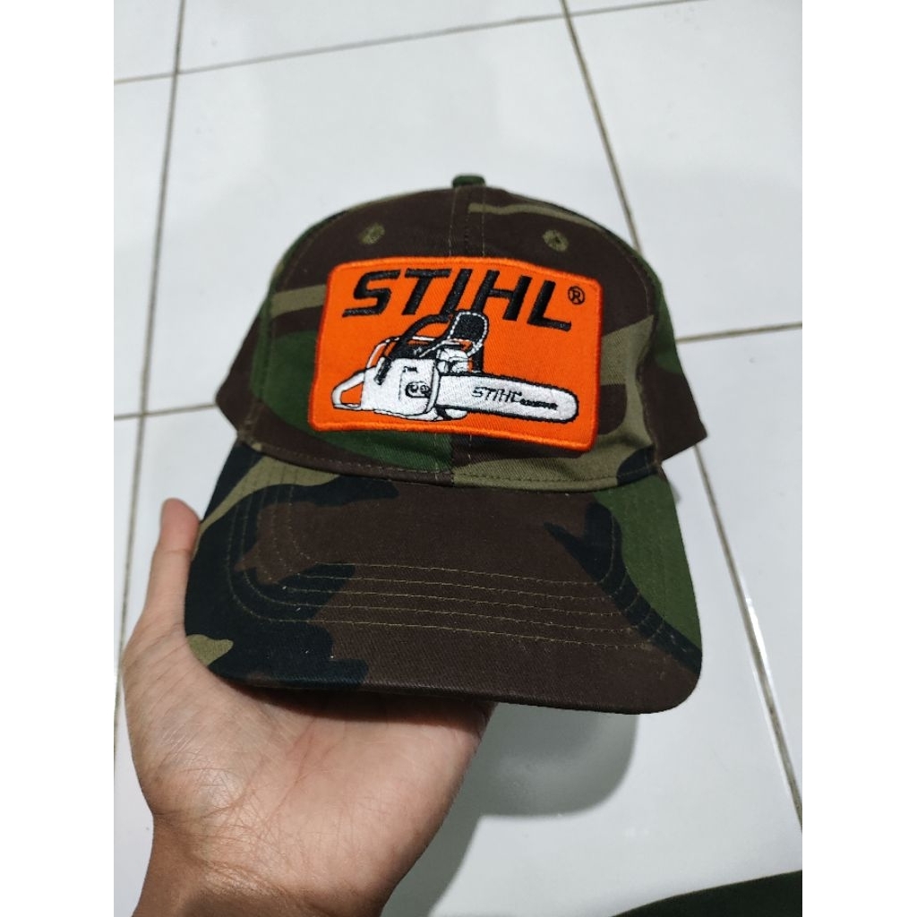 STIHL topi stihl motif camo patch besar setelan strap