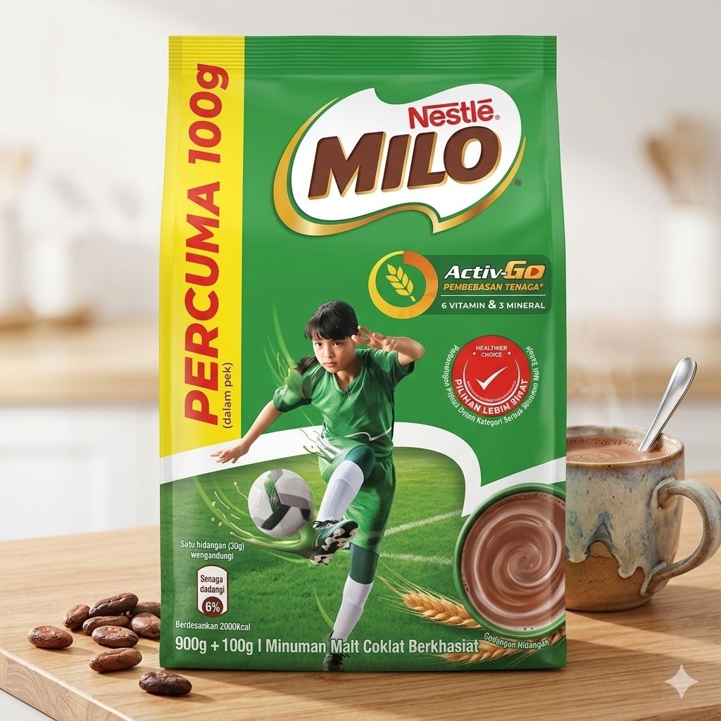 Milo 1kg Activ-Go Susu Coklat Bubuk 1000g Minuman Energi Anak & Dewasa Nestle Original
