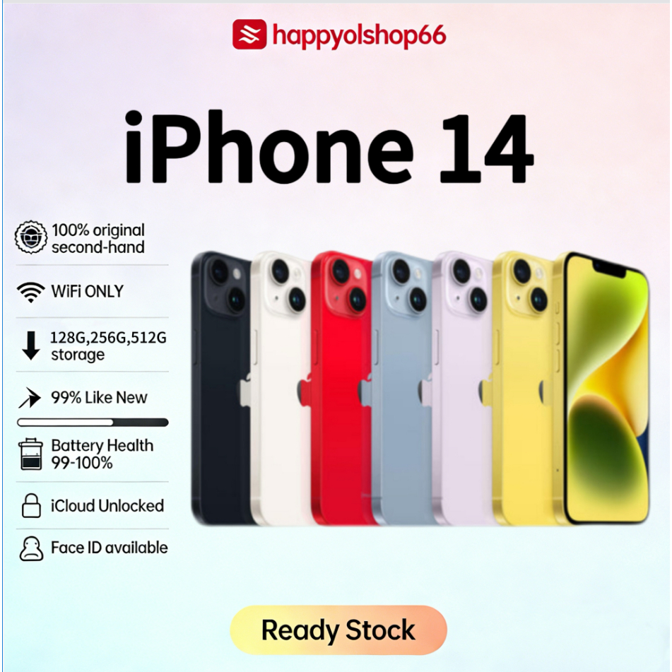 IPhone 14 WIFI ONLY 128GB/256GB/512GB Bekas Second Original Mulus Fullset