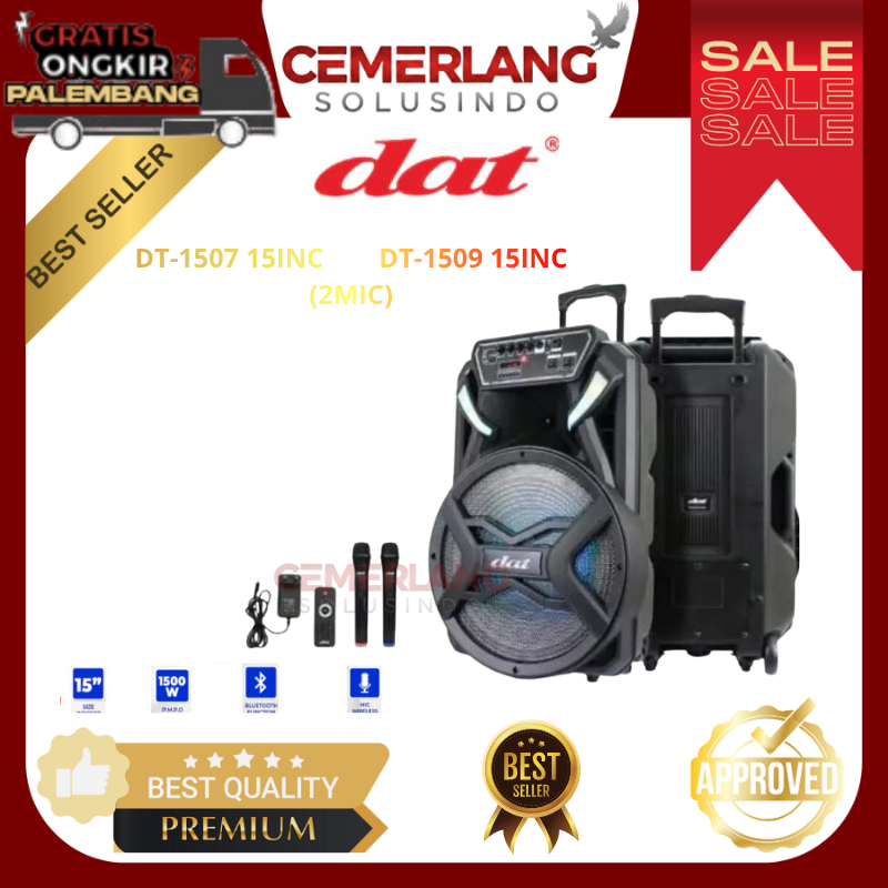 Speaker DAT Portable 15INCH 2 MIC - DT1507 / DT1509
