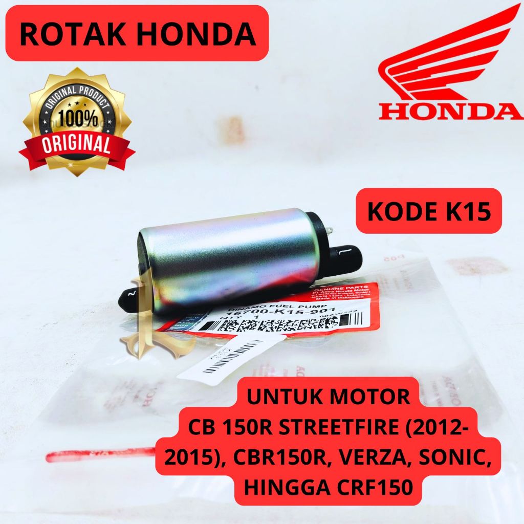 ROTAK ORIGINAL HONDA KODE K15 CB150R STREETFIRE (2012-2015), CBR150R, VERZA, SONIC, HINGGA CRF150