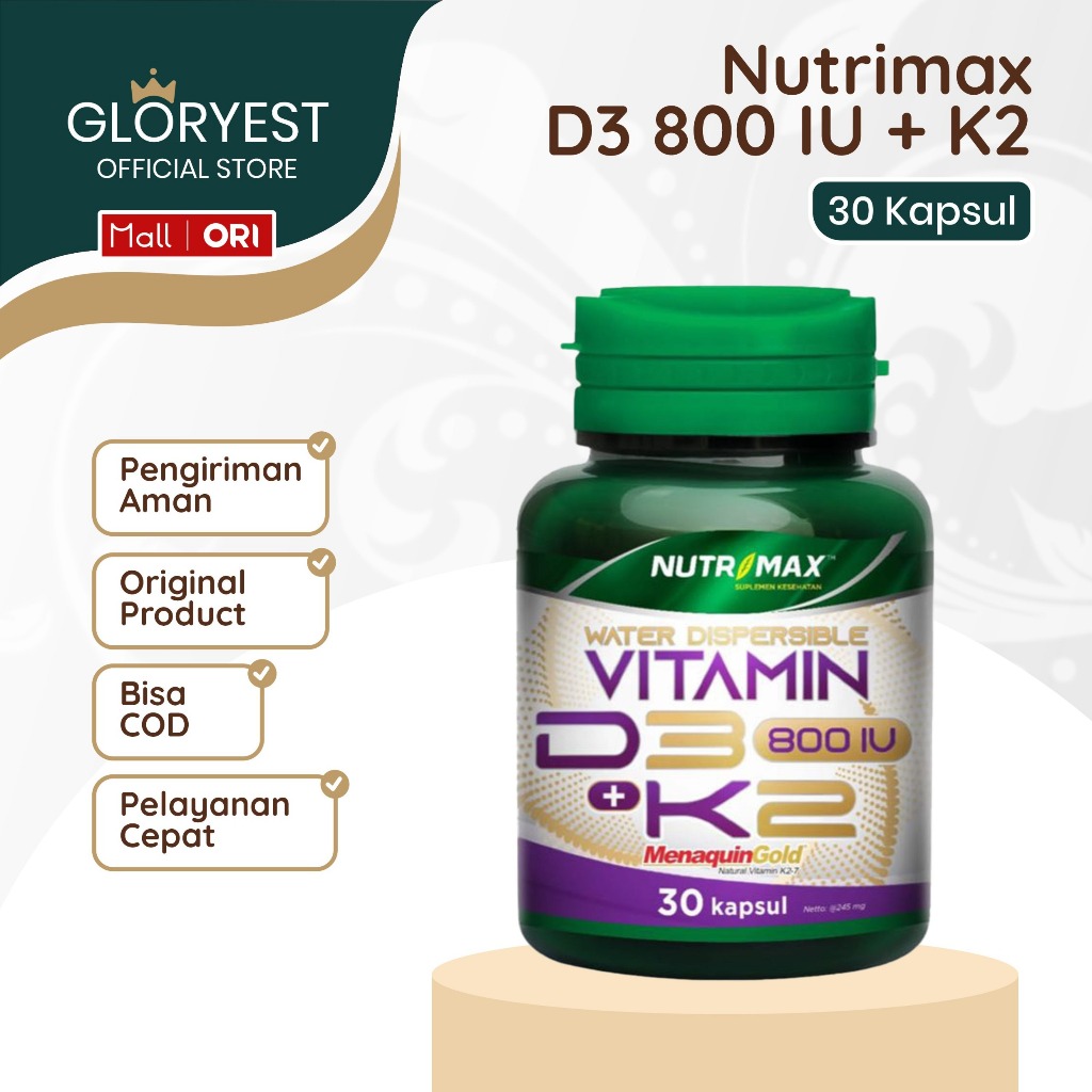 Nutrimax Vitamin D3+K2 / Vit D3 Water Dispersible K2 / Vit D 800 IU K 40 mcg