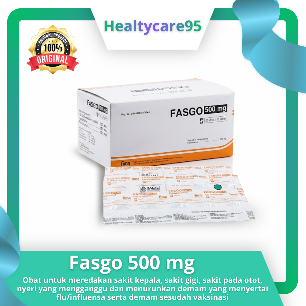 Fasgo 500mg / Paracetamol 500mg / @200tablet per box