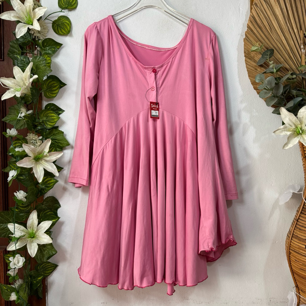 Tunik Jersey Pink Polos L