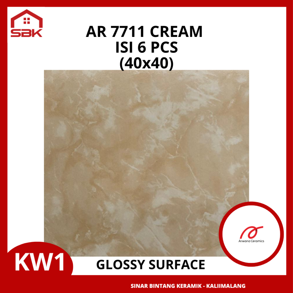 Keramik Lantai Ruangan 40x40 AR 7711 Cream Arwana