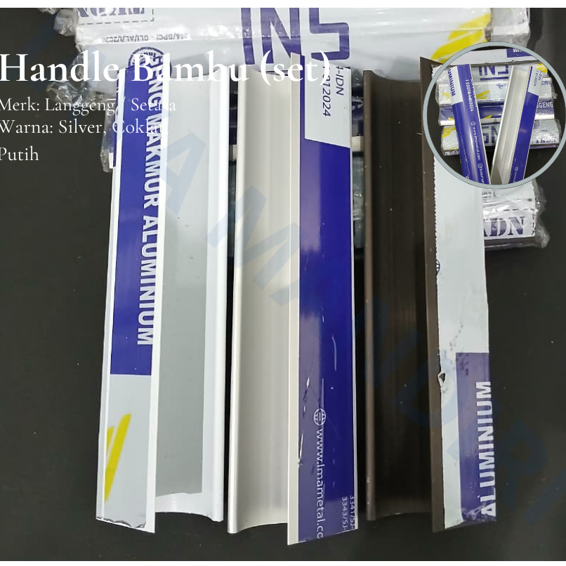 JMG - HANDEL HANDLE BAMBU ALUMUNIUM UNTUK PINTU 1SET ISI 2PCS