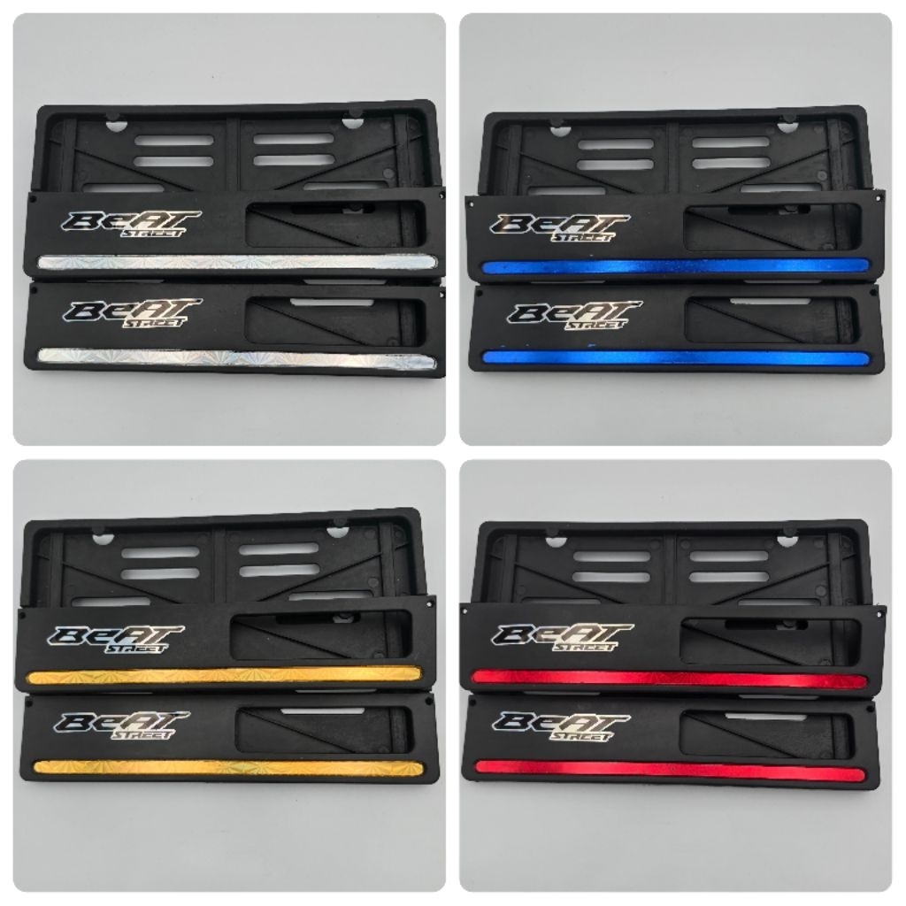 Dudukan Plat Nomer List Nyala Plus Stiker Hologram Beat Street Universal Semua Motor - Harga Sepasan