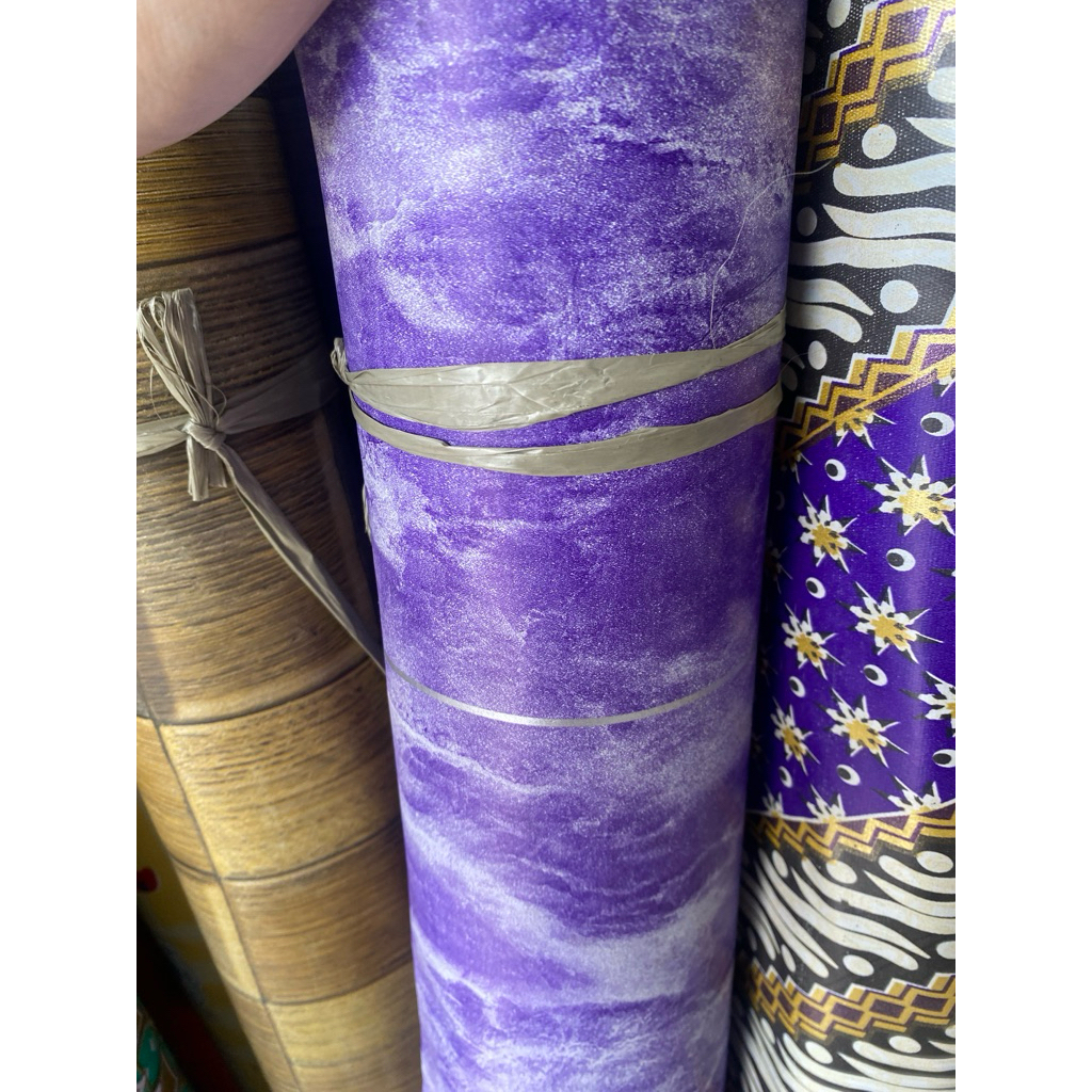 Perlak lantai meteran custom ukuran harga per meter motif marmer ungu