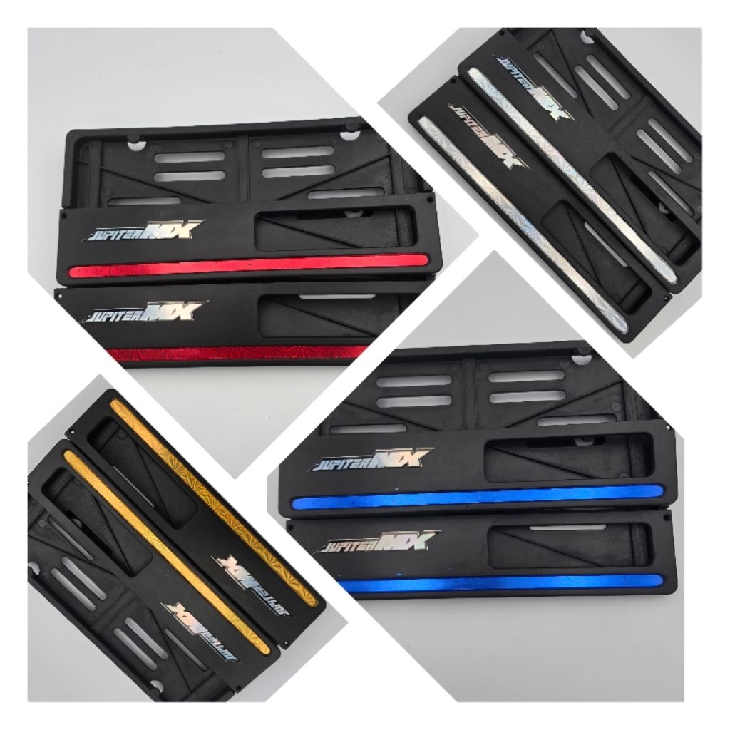 Dudukan Plat Nomer List Nyala Plus Stiker Hologram Jupiter MX Universal Semua Motor - Harga Sepasang