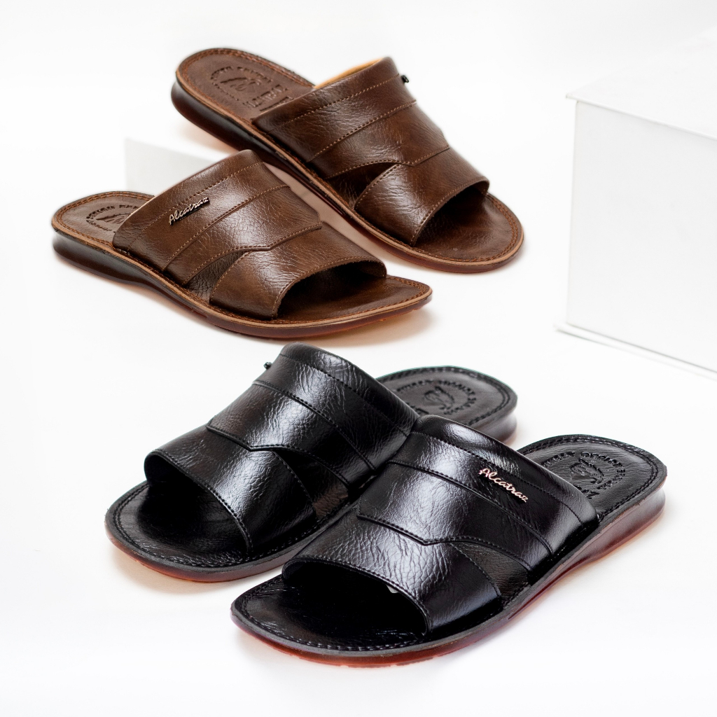 Sandal Kulit Pria Dewasa ALCATRAZ Sendal Slop Kokop Slip On Casual Premium Anti Licin OLYMPUS 04