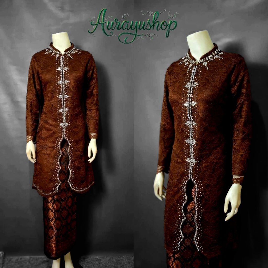 [Aurayushop] Set Kebaya tunik Modern Model Zigzag  || Kebaya Ibu Besan || Kebaya Wisuda || tunik Bus