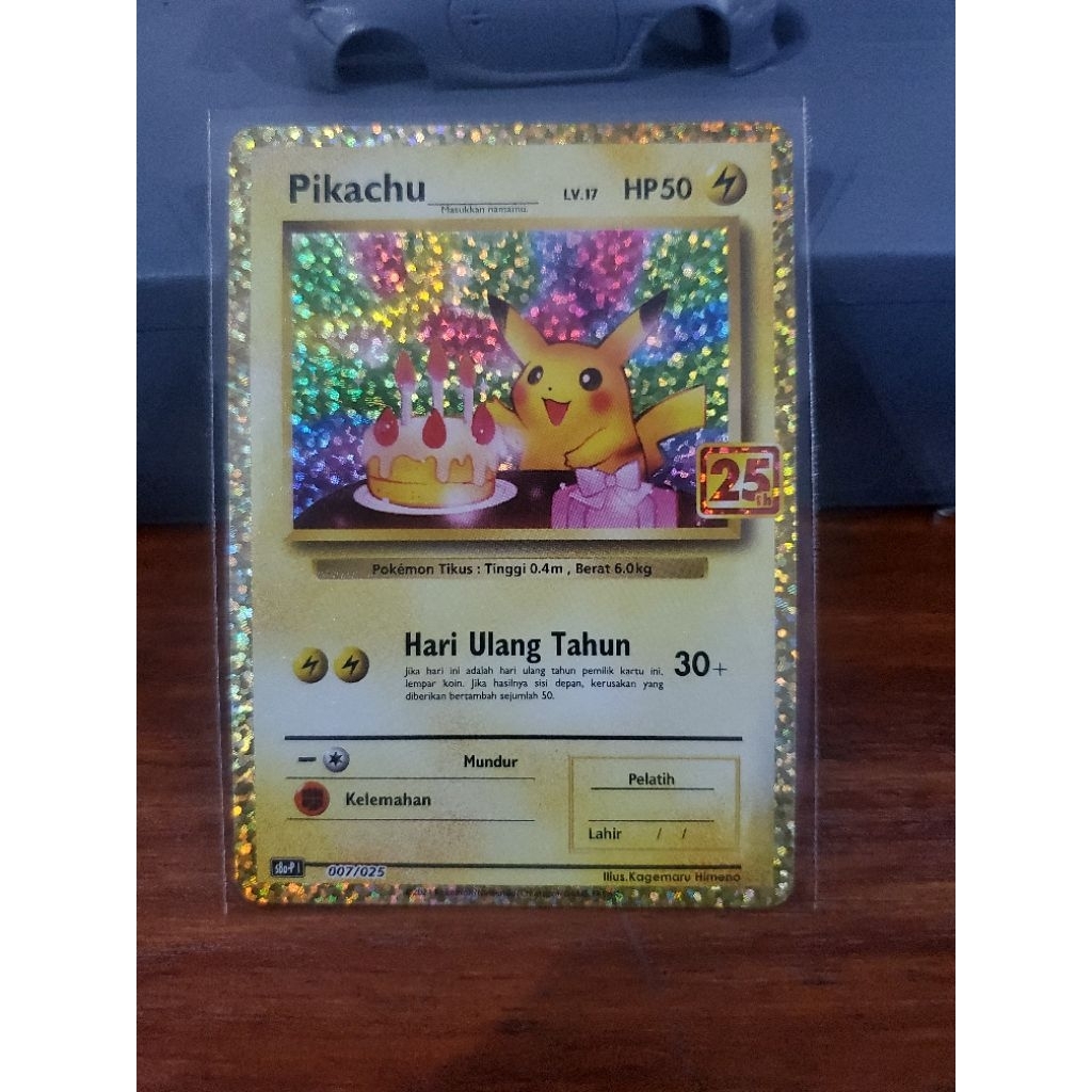 Kartu Pokemon TGC Indonesia Pikachu Promo Card 25th Anniversary