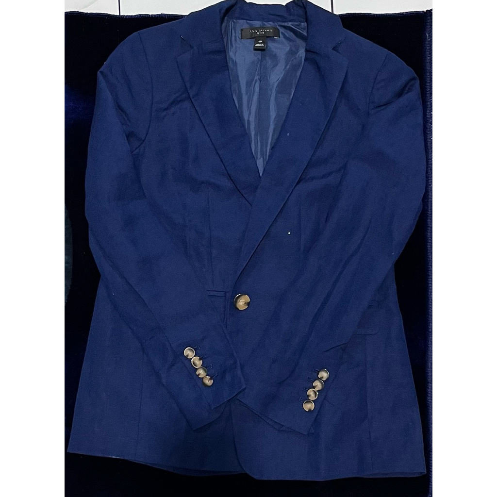 blazer ann taylor navy size petite