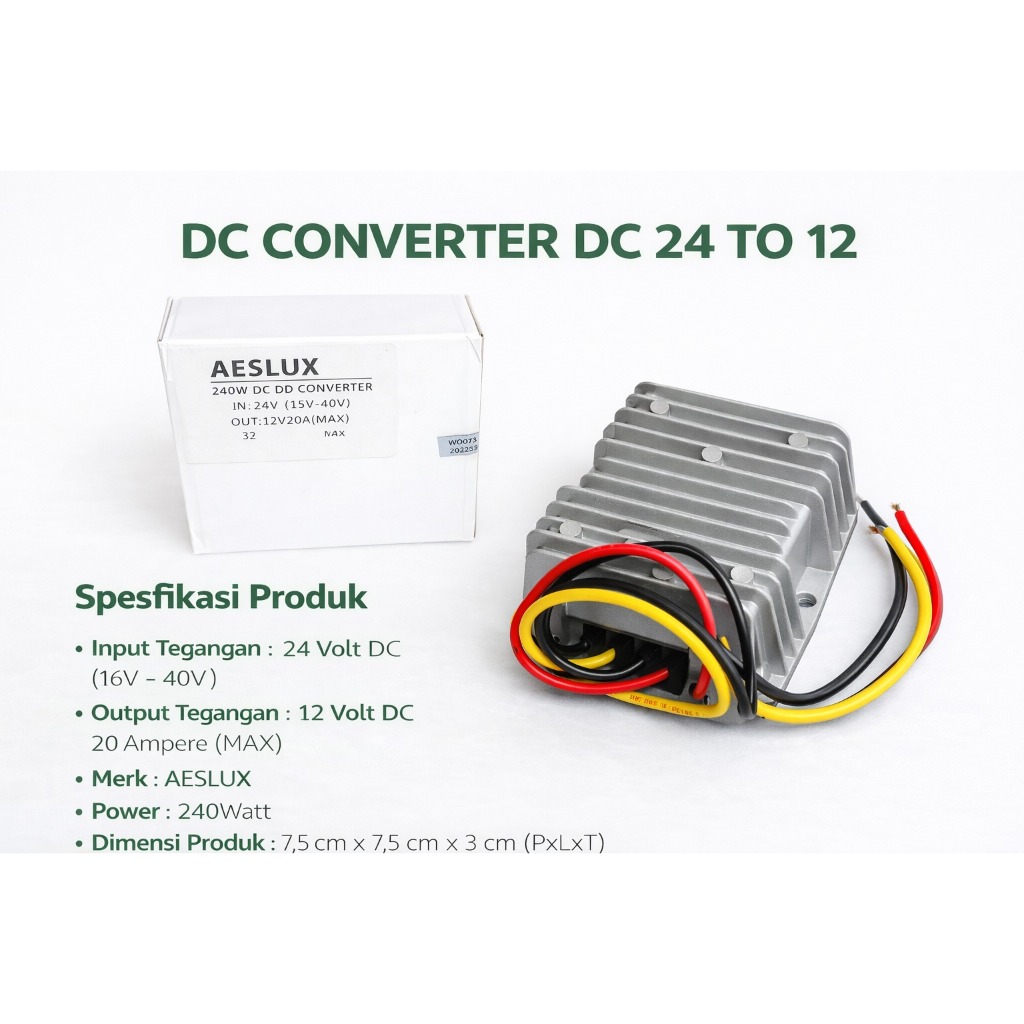 Converter Step Down 24 Volt Dc ke 12 Volt DC 20 Amper