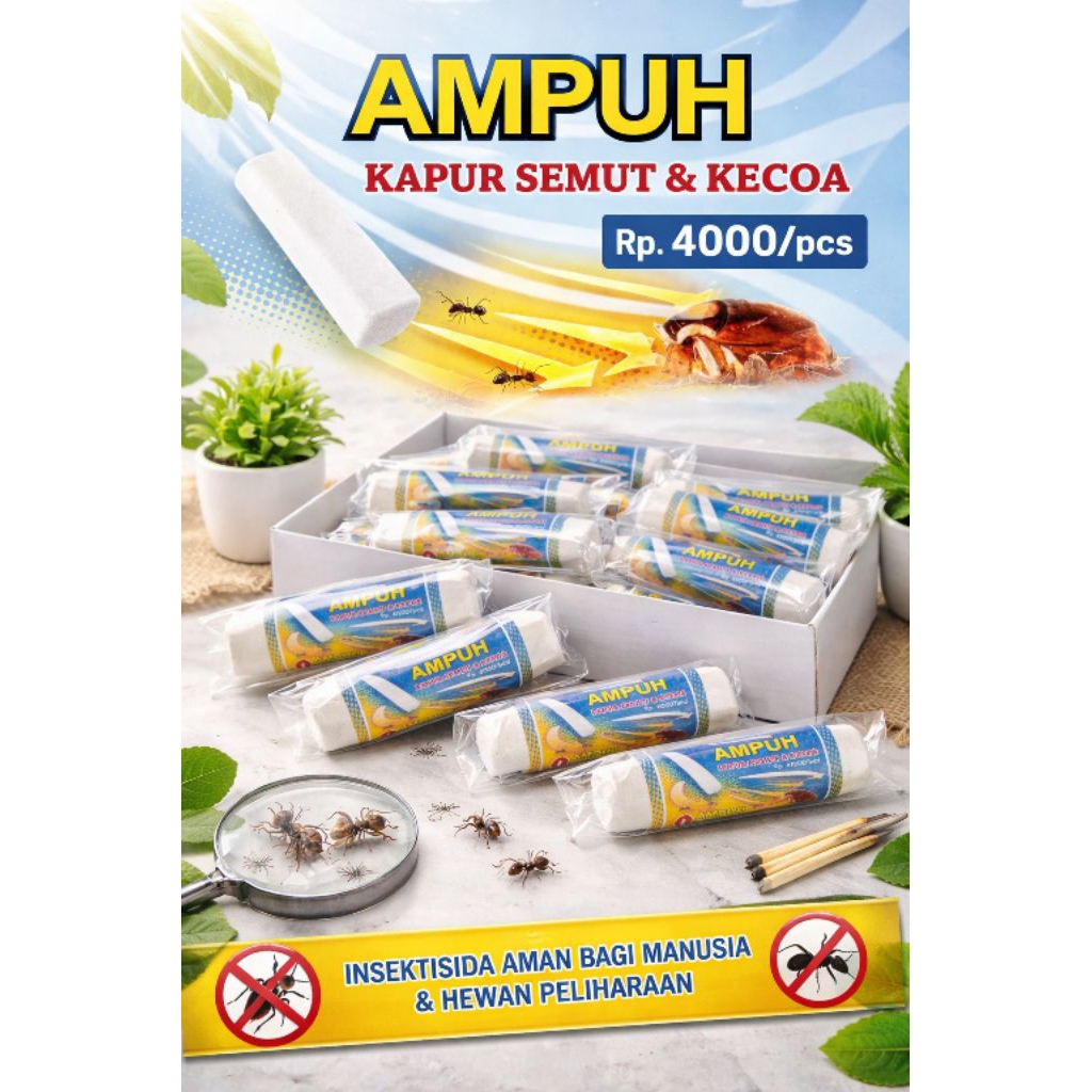Kapur semut & kecoa Ampuh 1 rtg isi 12pcs | Kapur ajaib ampuh