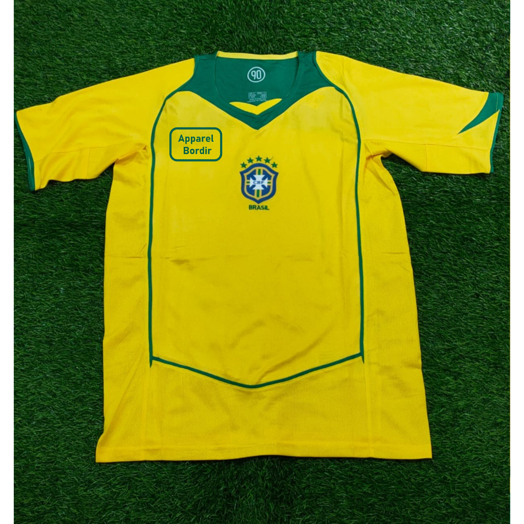 Jersey Retro Brazil Home 2004 Grade AAA Classic / Jersey Bola Retro Vintage