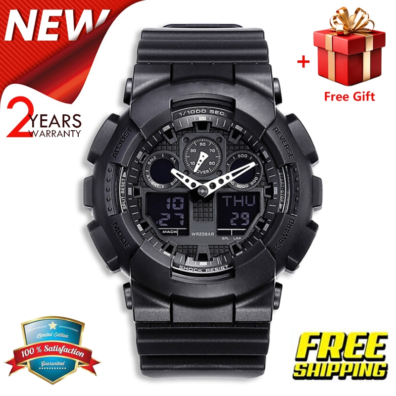 [FREE GIFT] JAM TANGAN PRIA GShock GA110LS-1A DUALTIME ANALOG DIGITAL JAM TANGAN COWOK BOX FULLSET