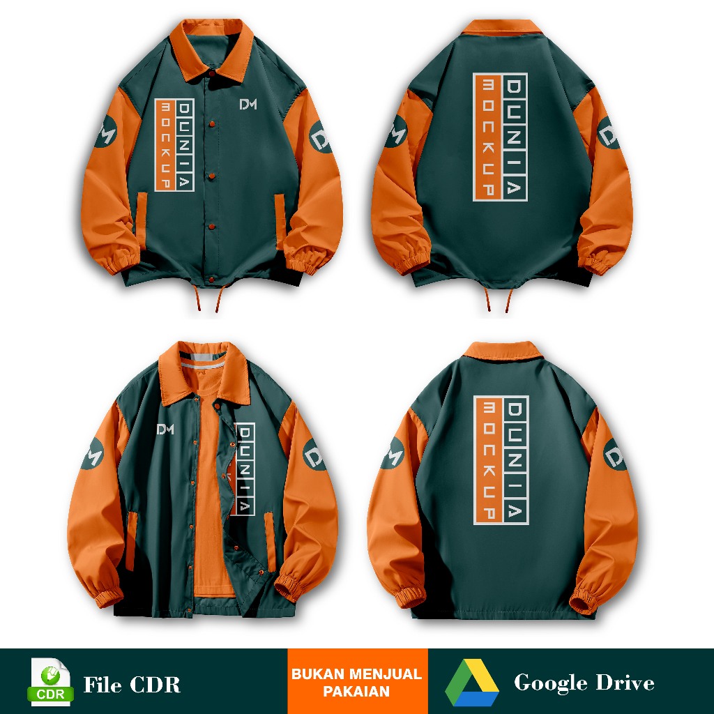 Mockup Jaket Coach Flat - CDR
