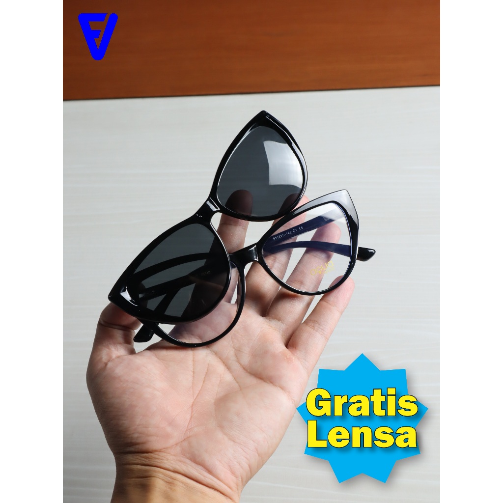 Kacamata Fotokromik Anti Radiasi - AQUA DA1045 Cat Eye Elegan