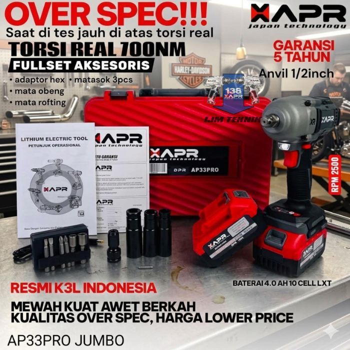 PROMO APR IMPACT WRENCH JUMBO AP33PRO 1800NM IMPACT KUAT MOBIL DAN MOTOR MEISN TRUCK