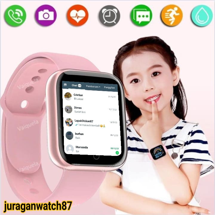 Jam Tangan Smartwatch Hp Pintar Anak Pria Wanita Dewasa Notif Sms Telfon Monitoring Tidur Pelacak De