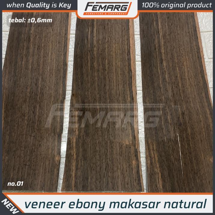 Veneer Ebony Natural | Vinir Kulit Kayu Asli Original Natural Ebony