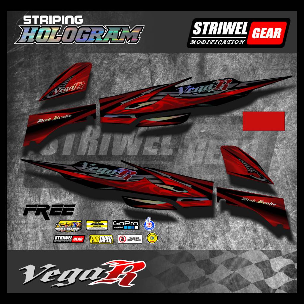 Vega R New Stiker Striping Ori Hologram Yamaha Vega R 2008