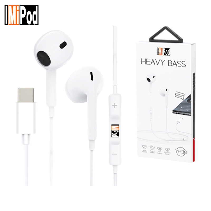 lMiPod YH38 Headset kabel Gaming Type C Music In Ear Handsfree for iPhone xiaomi Samsung Oppo Vivo