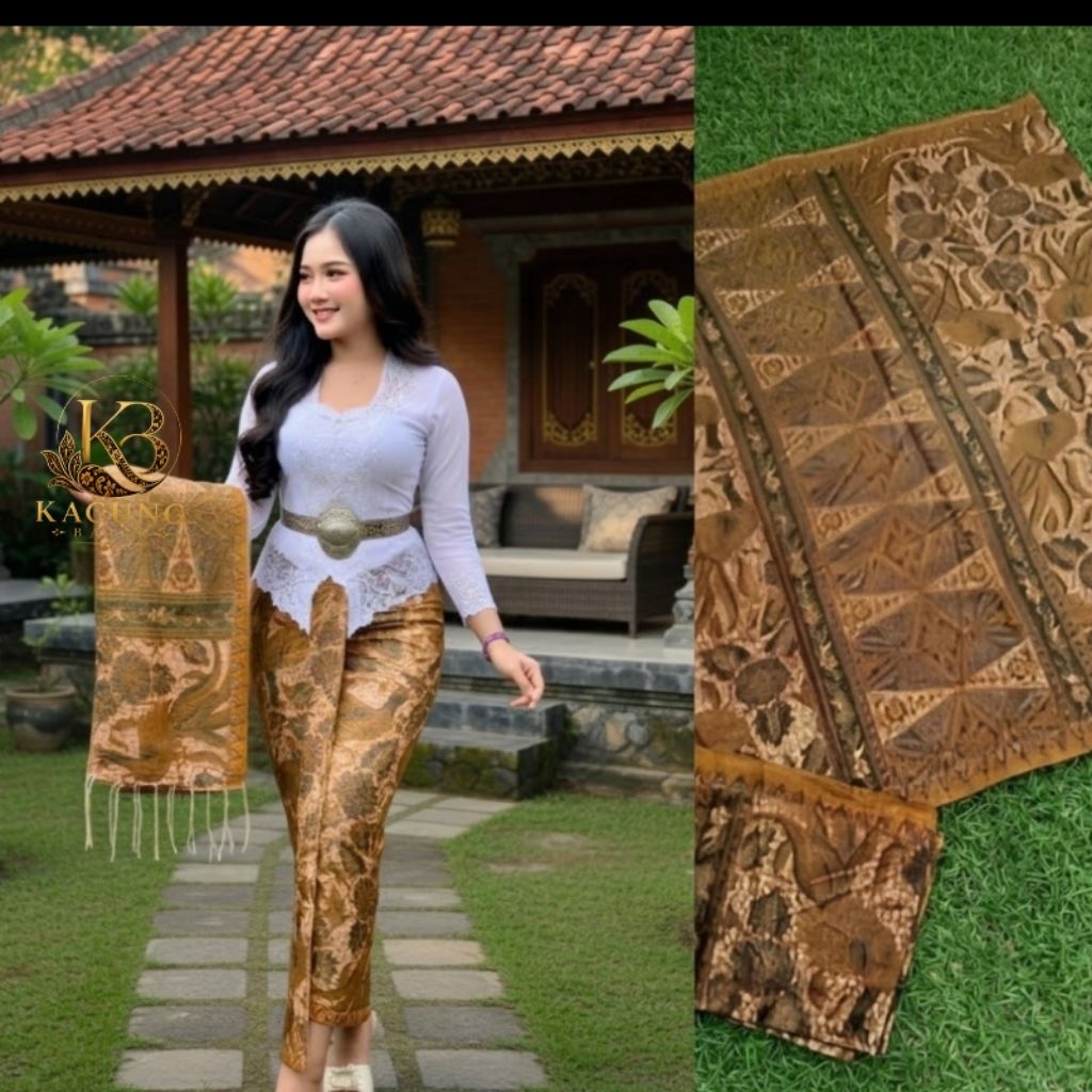 .KAMEN SET SELENDANG MOTIF BATIK TRADISIONAL BATIK SUTRA PARIS ATBM KAIN LEMBARAN BAWAHAN KEBAYA WIS